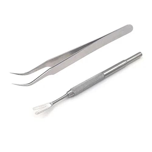 HTBMALL Stainless Steel Tick Remover Tool Kit with Tweezers for Pets & Humans (1 Kit, Silver) thumbnail 2