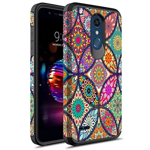Rosebono Slim Hybrid Dual Layer Shockproof Armor Case for LG K30, K10 2018, Premier Pro LTE, Harmony 2, Phoenix Plus | Colorful Mandala thumbnail 1