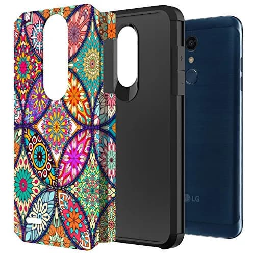 Rosebono Slim Hybrid Dual Layer Shockproof Armor Case for LG K30, K10 2018, Premier Pro LTE, Harmony 2, Phoenix Plus | Colorful Mandala thumbnail 2