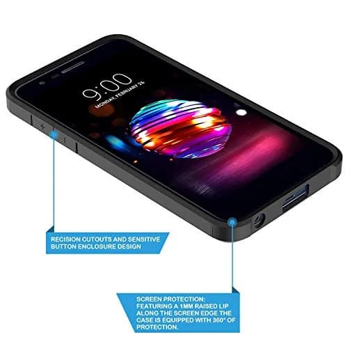 Rosebono Slim Hybrid Dual Layer Shockproof Armor Case for LG K30, K10 2018, Premier Pro LTE, Harmony 2, Phoenix Plus | Colorful Mandala thumbnail 3