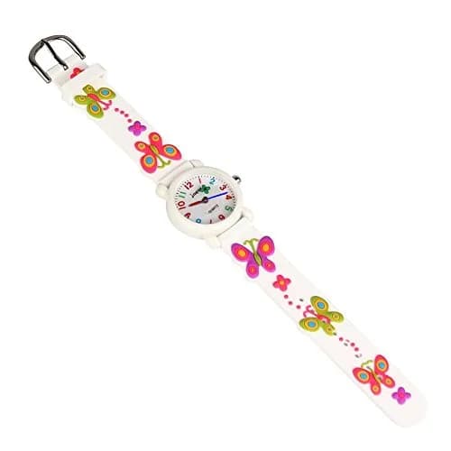 Kids Gift Waterproof Watch, 3D Cartoon Design, Butterfly White | Traditional Pointer & Watch Dial for Kids thumbnail 6