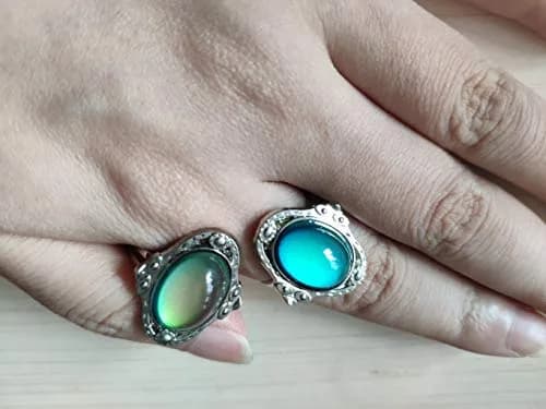 Carykon Oval Mood Ring Adjustable Finger Ring for Men & Women, Size 1.5-2 (2-Pack) thumbnail 2