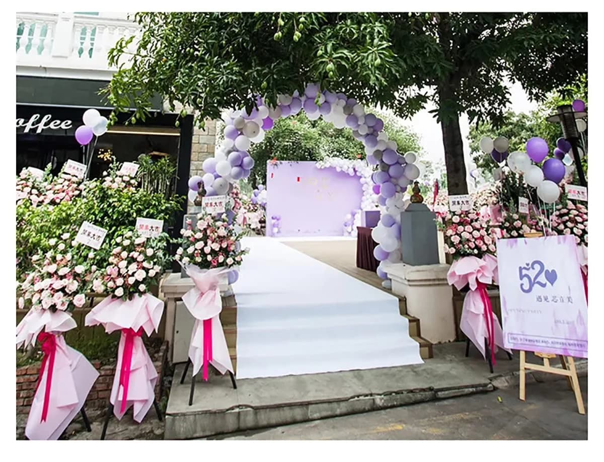 HUAHOO White Aisle Runner 731.5 cm (24 Inch) x 1524 cm (50 Feet) | Wedding Ceremony Decor thumbnail 6