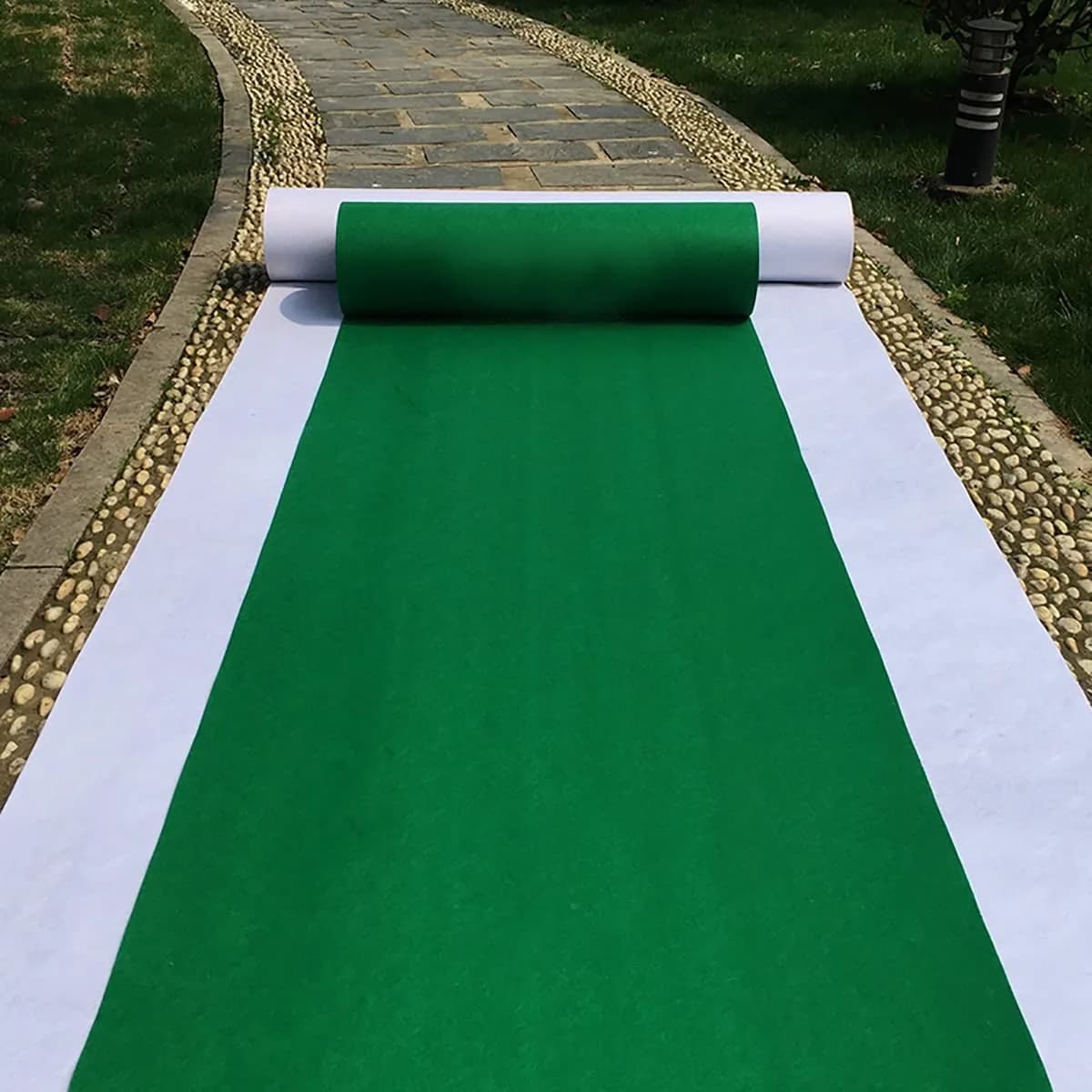 HUAHOO Grass Green Aisle Runner 61cm (24 Inch) x 15.24m (50 Feet) | Durable Rayon for Weddings & Events — Grass Green