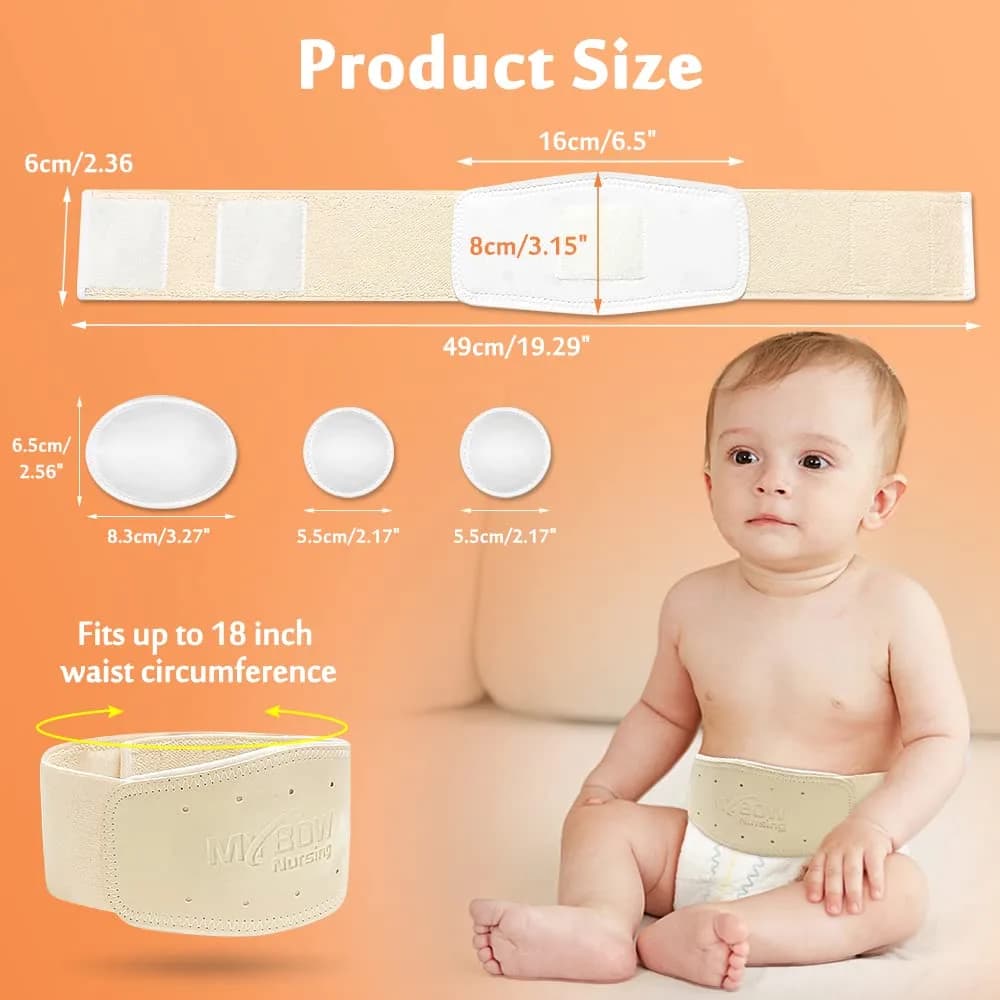 Mybow Umbilical Hernia Belt Medium | Adjustable Baby Belly Button Band for Navel Relief - view 5