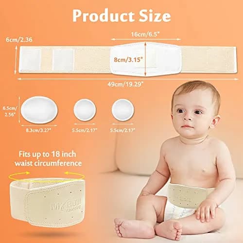 Mybow Umbilical Hernia Belt Medium | Adjustable Baby Belly Button Band for Navel Relief thumbnail 5