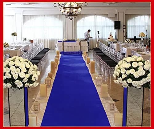 HUAHOO Royal Blue Aisle Runner Carpet Rugs 24 Inch x 50 Feet | Wedding & Event Decor thumbnail 6