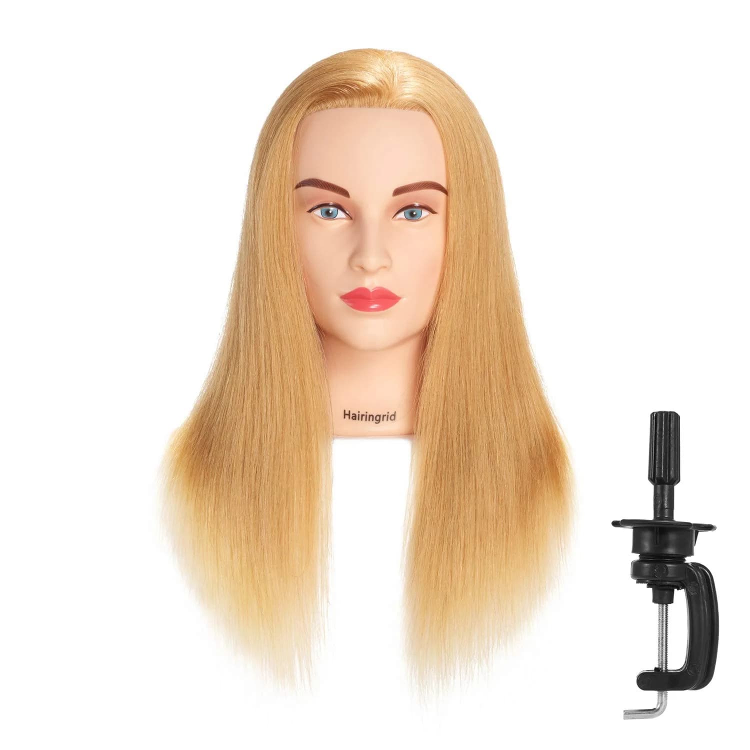 Hairingrid Mannequin Head 20"-22" Human Hair for Hair Styling & Training | Blond 27#