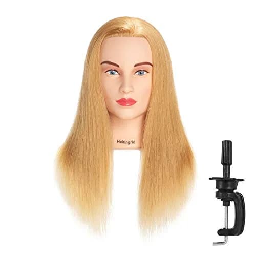 Hairingrid Mannequin Head 20"-22" Human Hair for Hair Styling & Training | Blond 27# thumbnail 1