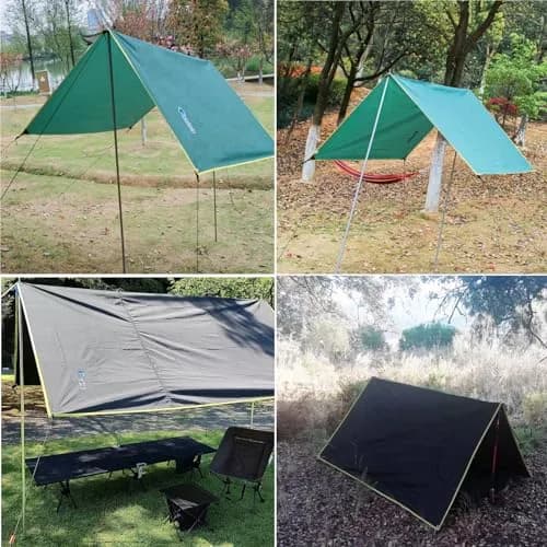 Azarxis Hammock Camping Tarp Rain Fly Shelter Cover | Waterproof 210T Polyester, Green, 7.22 x 5.91 ft thumbnail 7