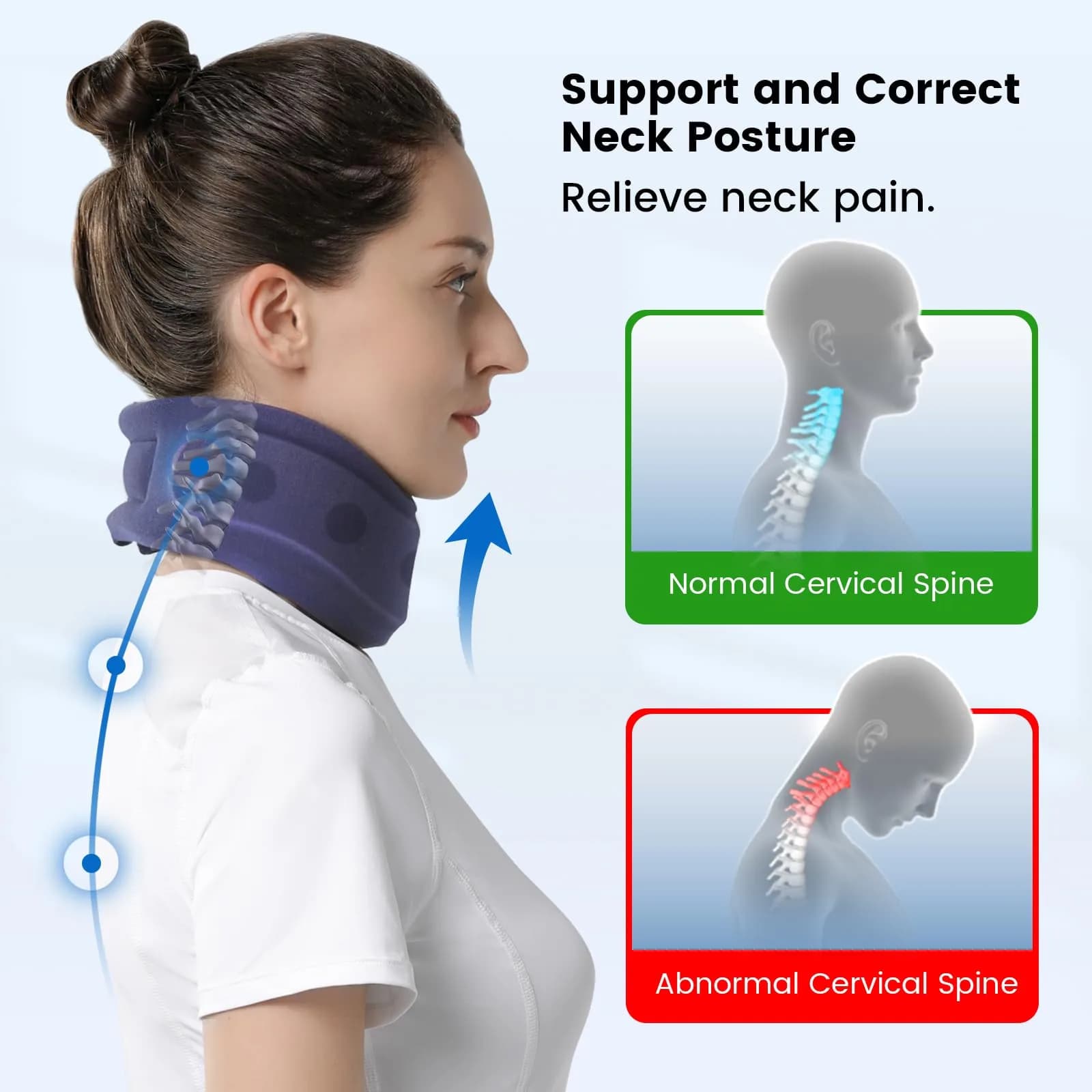Velpeau Enhanced Blue Cervical Collar Neck Brace Small (Pack of 1) | Neck Pain Support for Sleeping - view 2