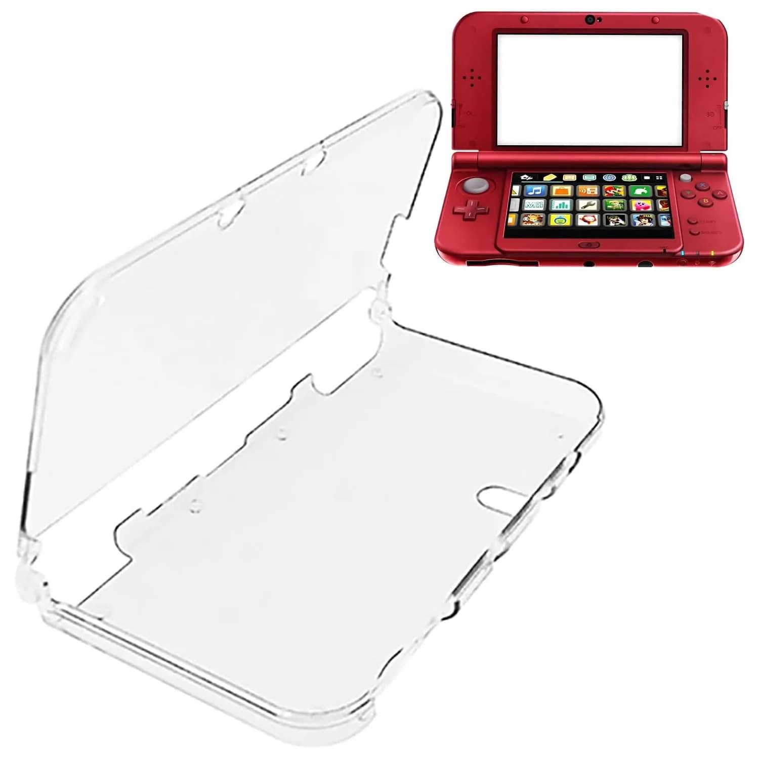 OSTENT Clear Crystal Hard Cover Case for Nintendo New 3DS XL | Scratch Resistant Polycarbonate Protection - main product image