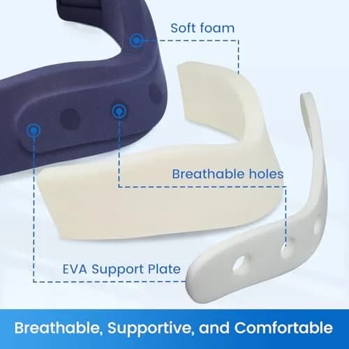 Velpeau Enhanced Blue Cervical Collar Neck Brace Medium 3" (7.6cm) | Neck Pain Support for Sleeping thumbnail 5