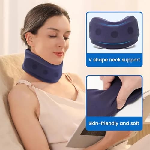 Velpeau Enhanced Blue Cervical Collar Neck Brace Medium 3" (7.6cm) | Neck Pain Support for Sleeping thumbnail 3