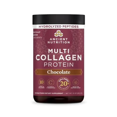 Ancient Nutrition Collagen Peptides Powder, Multi Collagen Protein, Women & Men, Vitamin C, Probiotics, Hydrolyzed Collagen, Supports Skin, Joints, Gut Health, Chocolate, 24 Servings thumbnail 1