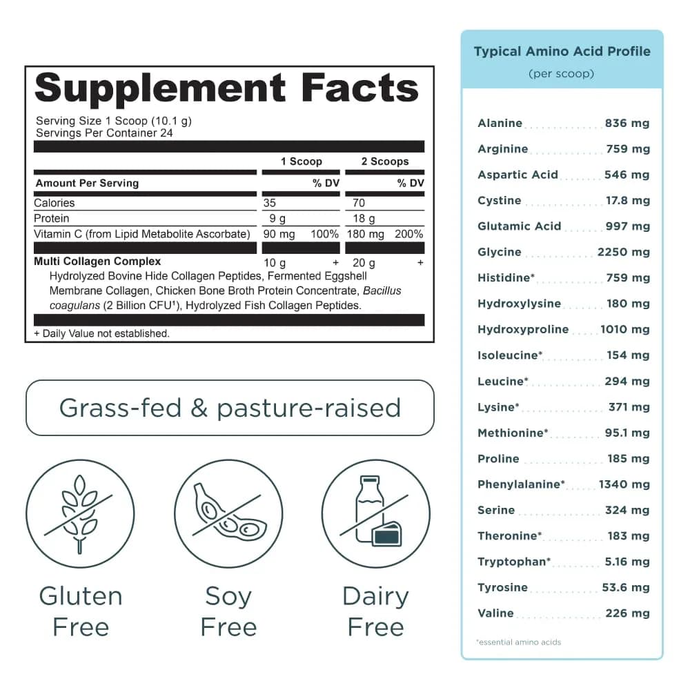 Ancient Nutrition Multi Collagen Protein Powder Unflavored 24 Servings | Supports Skin, Joints, Gut Health - view 7