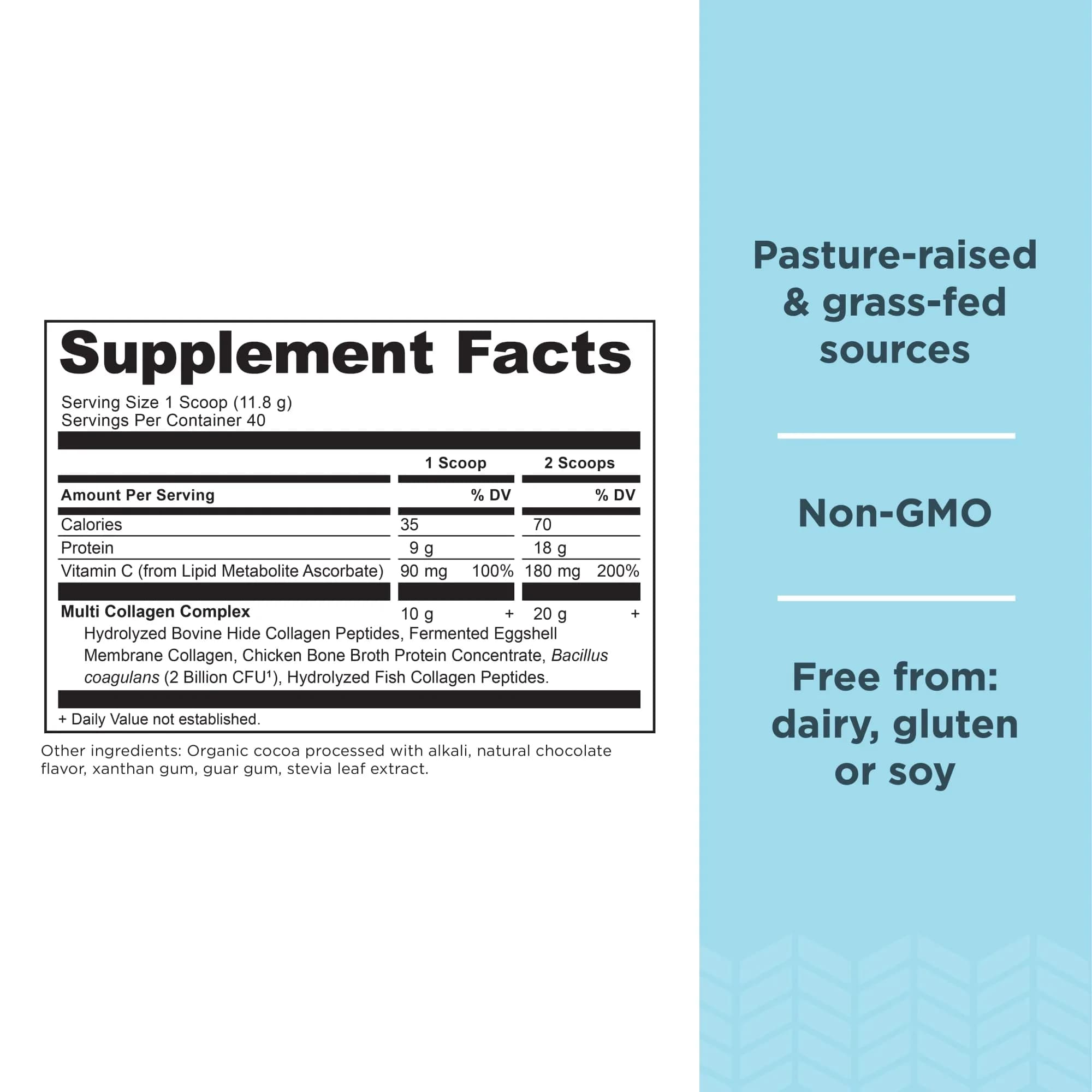 Ancient Nutrition Chocolate Multi Collagen Protein Powder with Probiotics, 40 Servings | Supports Skin, Nails, Gut Health thumbnail 2