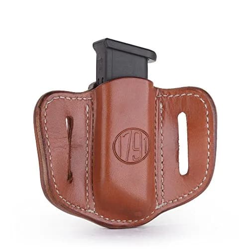 1791 GUNLEATHER Double Stack Magazine Holster, OWB 9mm Leather Mag Pouch | Concealed Carry Comfort & Durability thumbnail 2