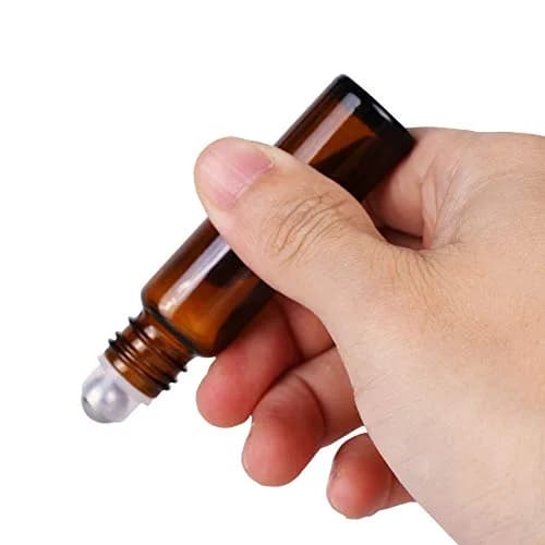 inice 24 Pack Amber Glass Roller Bottles 10ml | UV-Protected Essential Oil Containers thumbnail 5