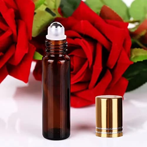 inice 24 Pack Amber Glass Roller Bottles 10ml | UV-Protected Essential Oil Containers thumbnail 6