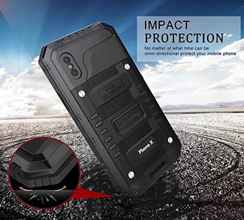 Beasyjoy Heavy Duty Metal Case for iPhone X/XS (5.8 inch) | Full Body Protection with Built-in Screen thumbnail 6