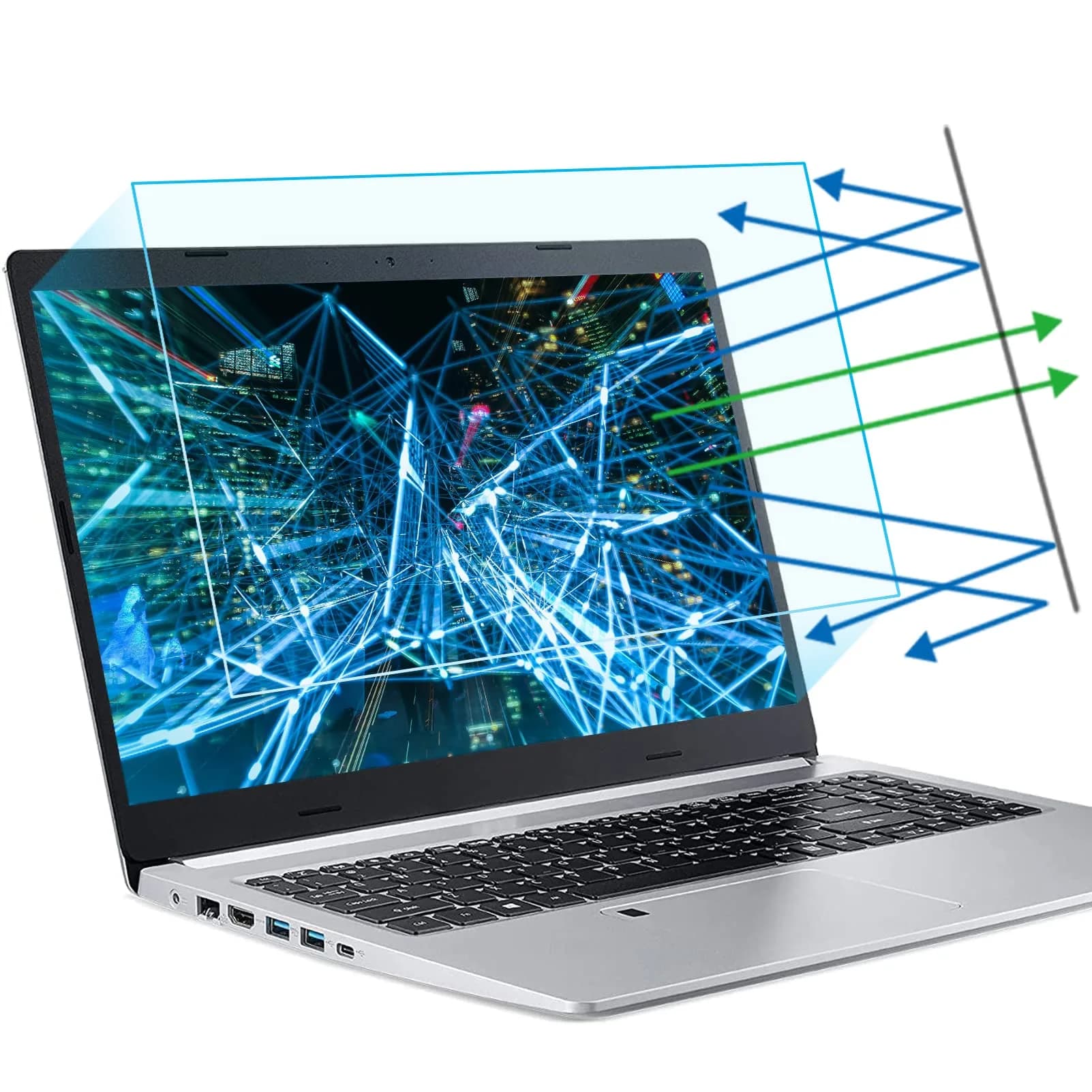 F FORITO Blue Screen Protector for 15.6 Inch Laptops | Anti Glare & Eye Protection (70-120c)