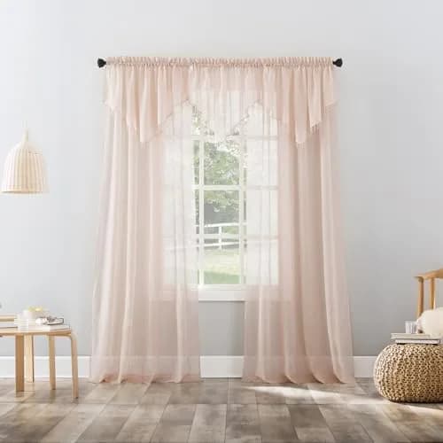 No. 918 Erica Crushed Sheer Voile Curtain Panel 51" x 95" | Elegant Sheer Pink Window Covering thumbnail 6