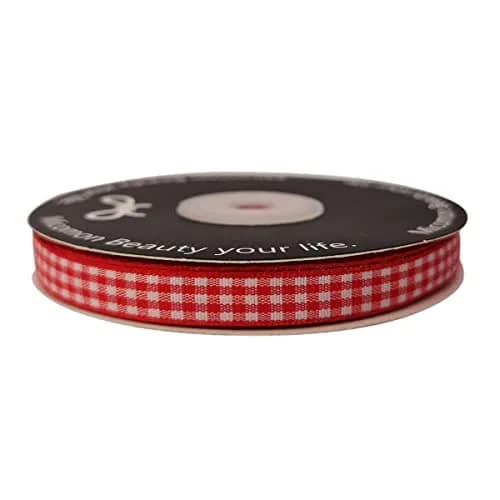 Micomon Red and White Gingham Ribbon 25 Yards | Eco-Friendly Polyester, OEKO-TEX Certified (70-120 chars) thumbnail 5