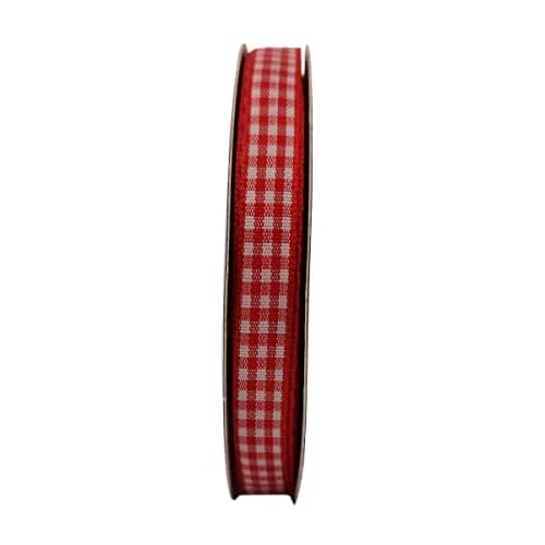 Micomon Red and White Gingham Ribbon 25 Yards | Eco-Friendly Polyester, OEKO-TEX Certified (70-120 chars) thumbnail 3