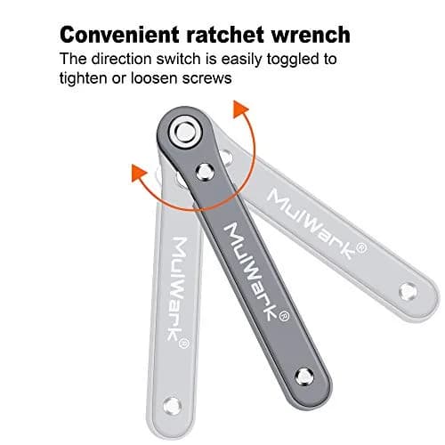 MULWARK 20pc Ultra Low Profile Mini Ratchet Screwdriver Set with 90 Degree Offset Handle | High Torque EDC Tool thumbnail 8