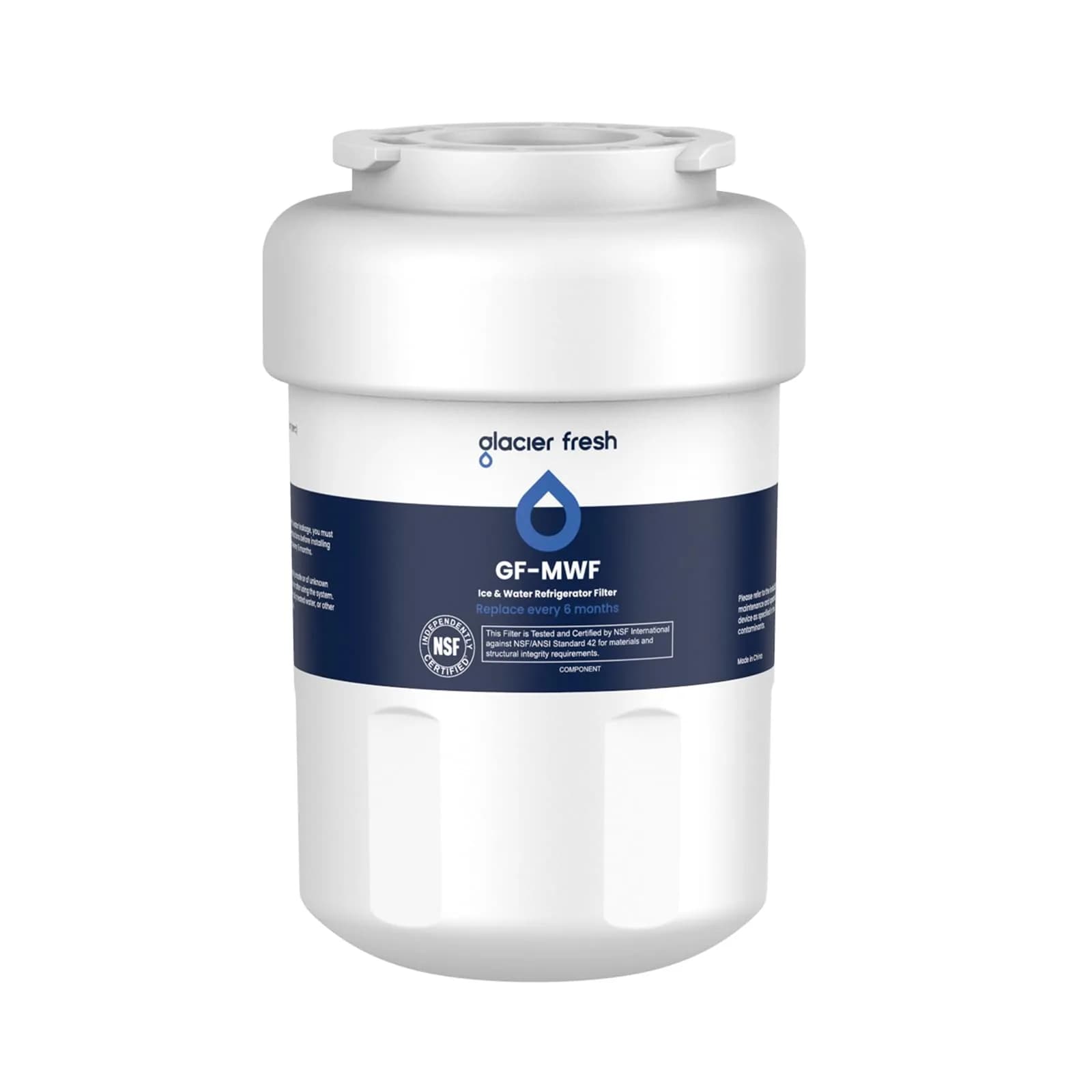 GLACIER FRESH MWF Refrigerator Water Filter Replacement | NSF42 Certified for GE Refrigerators - main product image