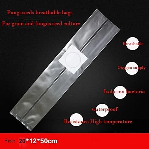 SUCOHANS Mushroom Grow Bags Large 20cm x 12cm x 50cm (8" x 5" x 19") | Autoclavable with 0.2 Micron Filter thumbnail 2