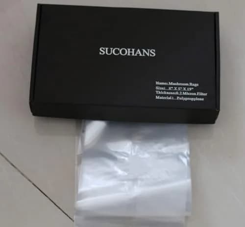 SUCOHANS Mushroom Grow Bags 20cmx12cmx50cm (10-Pack) | Heavy Duty 3 Mil Polypropylene with 0.2 Micron Filter thumbnail 7