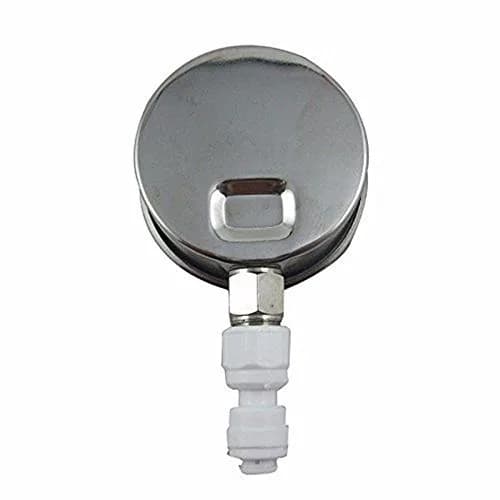 PureSec Water Pressure Gauge Oil Filled Vibration Proof Stainless-Steel 2-1/2" Dial Size Dual-Scale with 1/4" NPT Bottom Mount and 1/4" RO Fittings for RO System (0-0.7kg(MPa)/0-100psi) | Quiet, Durable, Accurate thumbnail 4