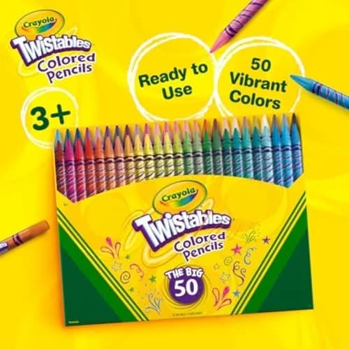 Crayola Twistables Colored Pencil Set (50ct) | No Sharpen Colored Pencils for Kids & Adults, Vibrant & Portable (4+) thumbnail 6