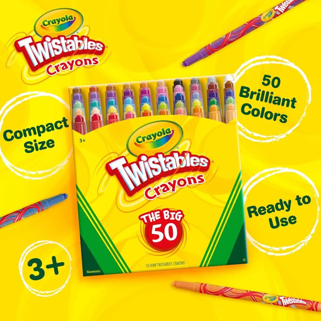 Crayola Mini Twistables Crayons 50 Count (10.8cm x 12.4cm x 6.4cm) | Non-Toxic Coloring for Kids - view 5