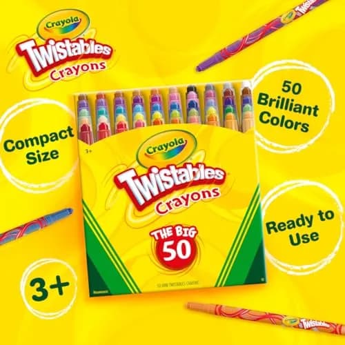 Crayola Mini Twistables Crayons 50 Count (10.8cm x 12.4cm x 6.4cm) | Non-Toxic Coloring for Kids thumbnail 5
