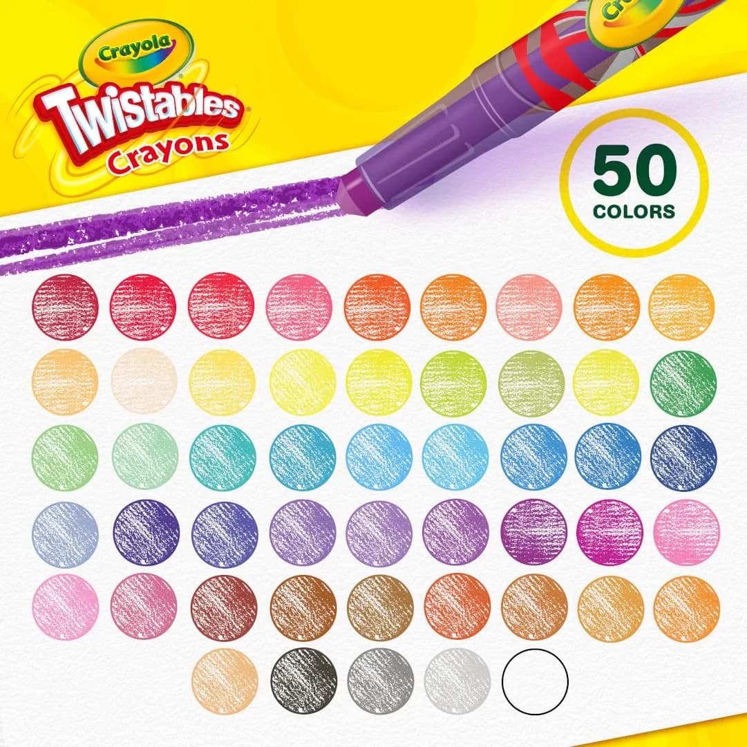 Crayola Mini Twistables Crayons 50 Count (10.8cm x 12.4cm x 6.4cm) | Non-Toxic Coloring for Kids - view 3