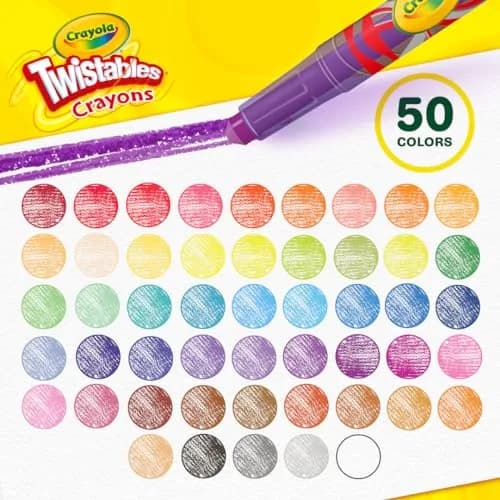 Crayola Mini Twistables Crayons 50 Count (10.8cm x 12.4cm x 6.4cm) | Non-Toxic Coloring for Kids thumbnail 3