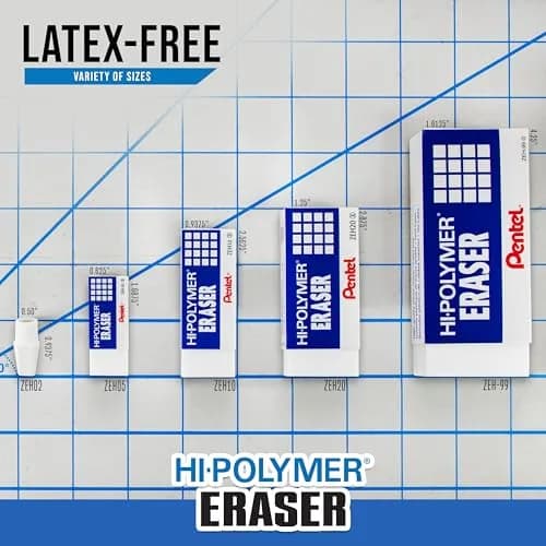 Pentel Hi-Polymer Block Eraser, Super XL White, 8-Pack | Latex-Free, Large Block for Precise Erasing thumbnail 6