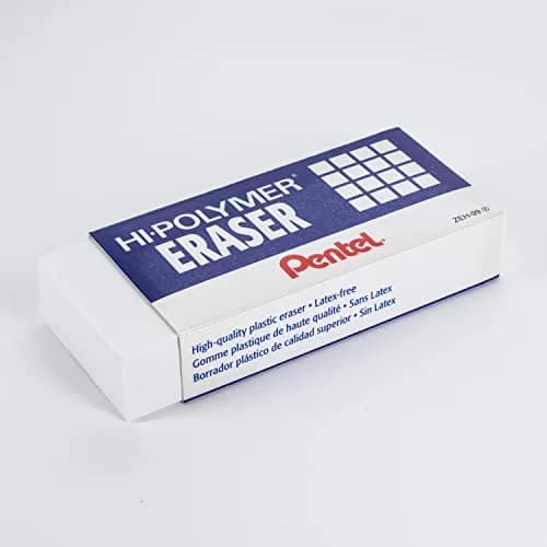 Pentel Hi-Polymer Block Eraser, Super XL White, 8-Pack | Latex-Free, Large Block for Precise Erasing thumbnail 2