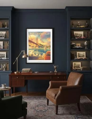 Pacifica Island Art Golden Gate Bridge Metal Sign 8x12 Inch | Vintage Travel Poster thumbnail 4