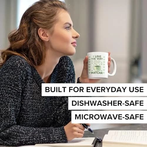 LookHUMAN Heart Coffee Mug - Unique 11oz Ceramic Mug for Matcha & Coffee Lovers, Dishwasher Safe thumbnail 5