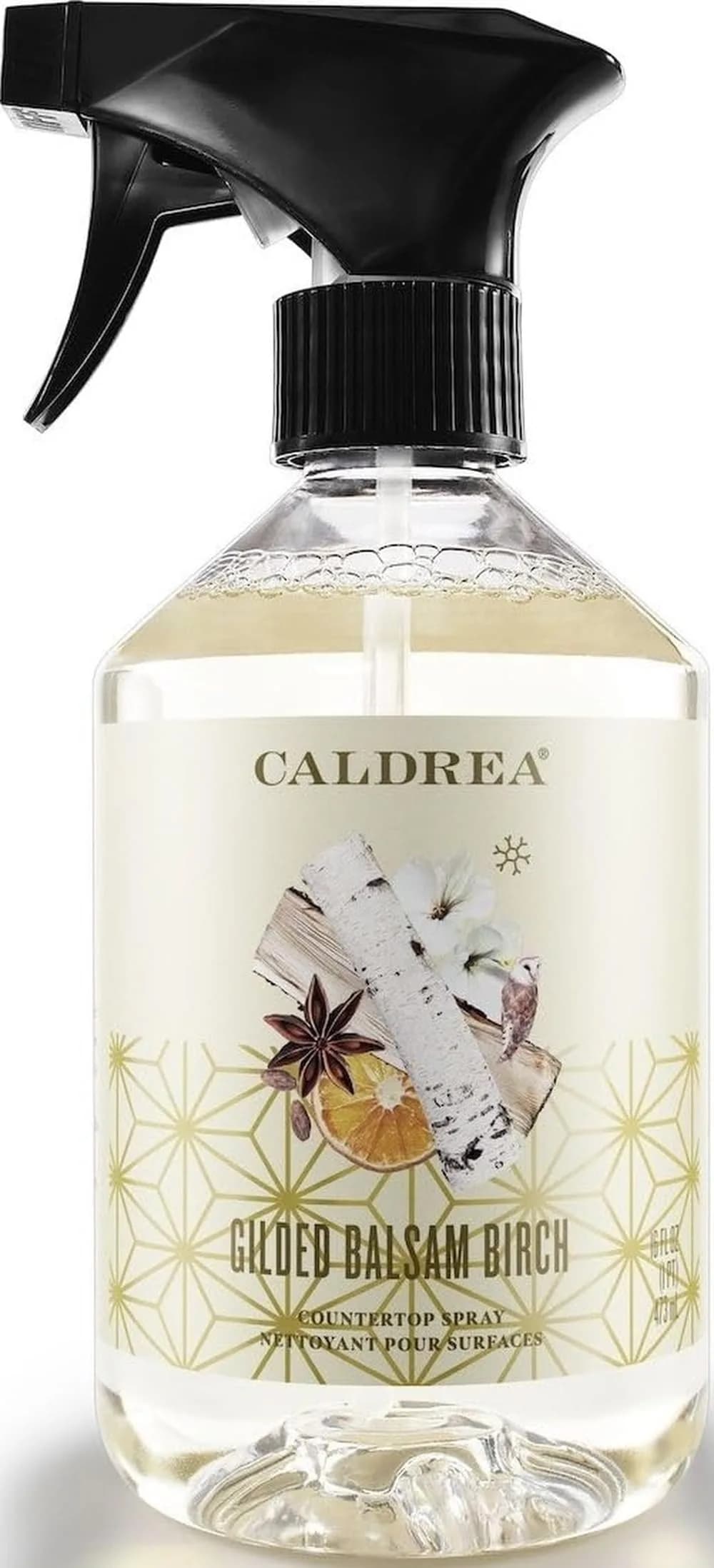 Caldrea Multi-surface CounterTop Spray Cleaner Gilded Balsam Birch 473ml (16 Fl Oz) | Vegetable Protein Extract for Odor Removal - main product image