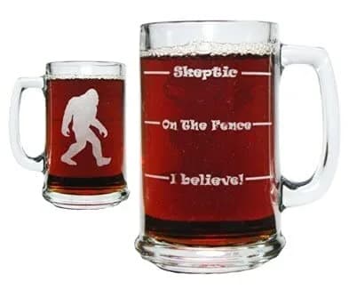 Orange Kat Bigfoot Drink 'Till You Believe 15oz. Beer Mug with Handle | Laser Engraved, Durable Glass, Reusable (15oz) thumbnail 3