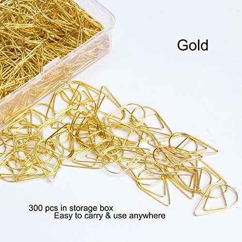 VENCINK Gold Paper Clips 300 pcs Drop-Shaped | Office & School Supplies thumbnail 3