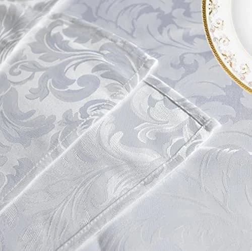 Tektrum 70 x 70 inch Damask Jacquard Tablecloth | Waterproof & Stain Resistant (70x70in) thumbnail 4