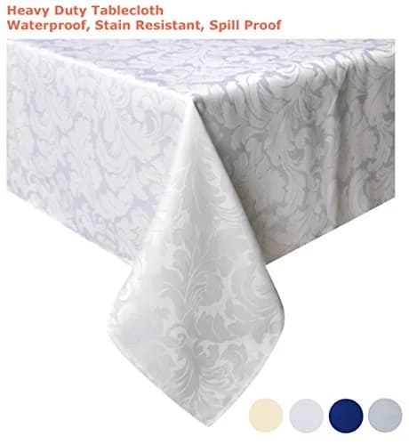 Tektrum 70 x 70 inch Damask Jacquard Tablecloth | Waterproof & Stain Resistant (70x70in) thumbnail 7