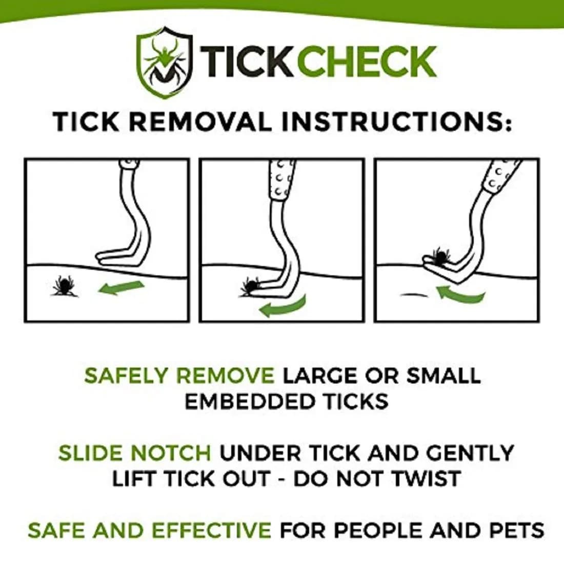 TickCheck Tick Remover Value 3 Pack with ID Card | Easy Tick Removal for Humans, Dogs, Cats & Pets - view 3