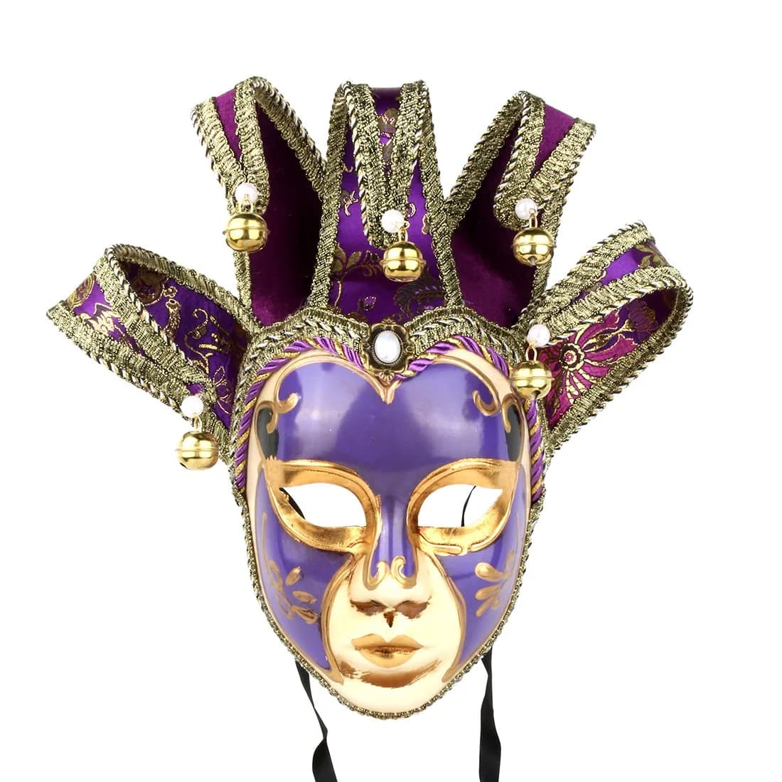 YU FENG Purple Vintage Jester Mask | Venetian Masquerade Costume Accessory, One Size